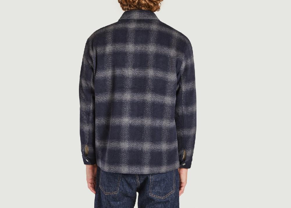 L'exception Veste Bomber Hybride En Laine Bleu Marine Wax London