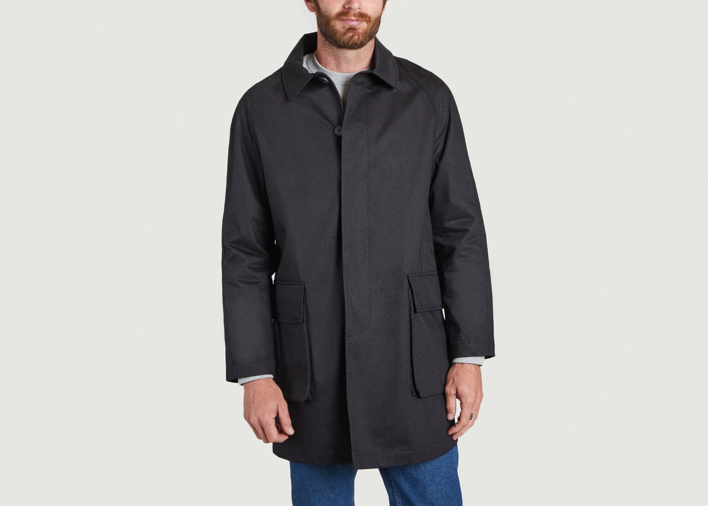 l'exception Veste Brae Mac en coton biologique Noir KESTIN