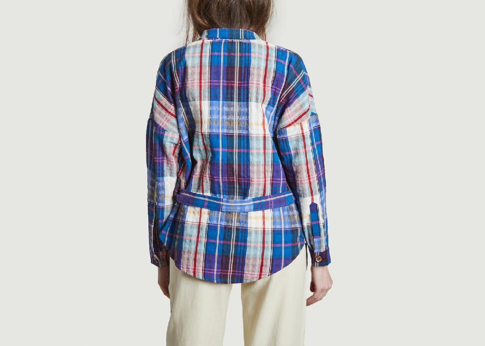 L'exception Veste Chemise à Carreaux Tea Toluca Cobalt Tinsels