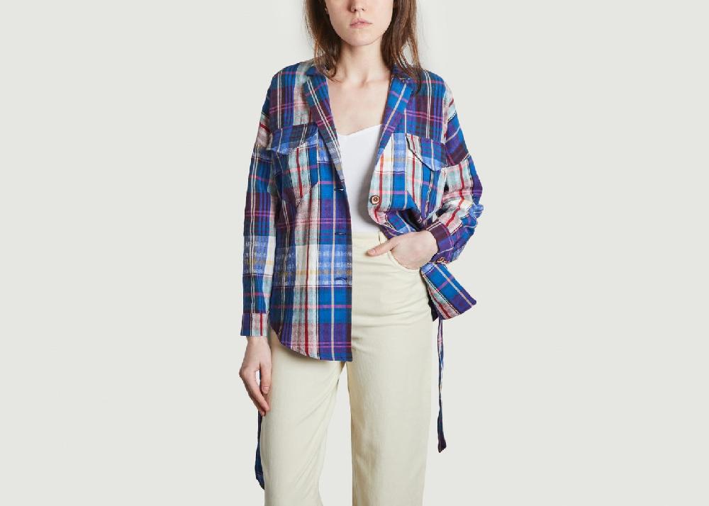 l'exception Veste chemise à carreaux Tea Toluca Cobalt Tinsels