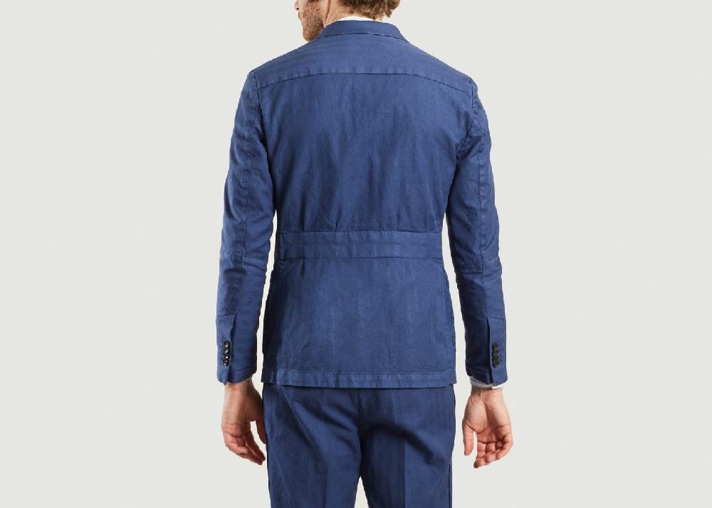L'exception Veste Coton Et Lin Bleu Marine Ly Adams