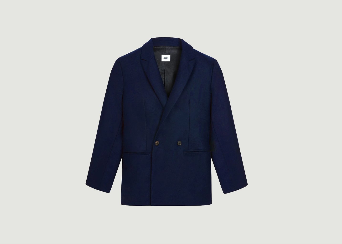 l'exception Veste Croisée North en flanelle Bleu Marine ADN Paris