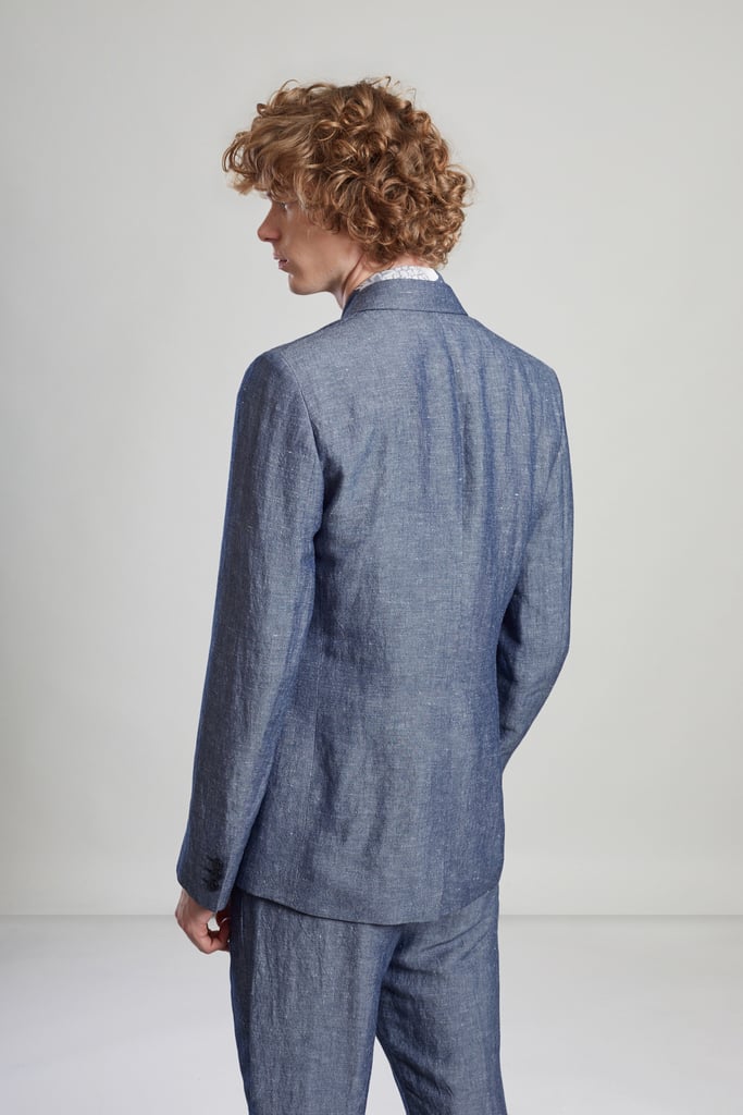 L'exception Veste De Costume Croisée En Lin Japonais Bleu Pétrole L'Exception Paris