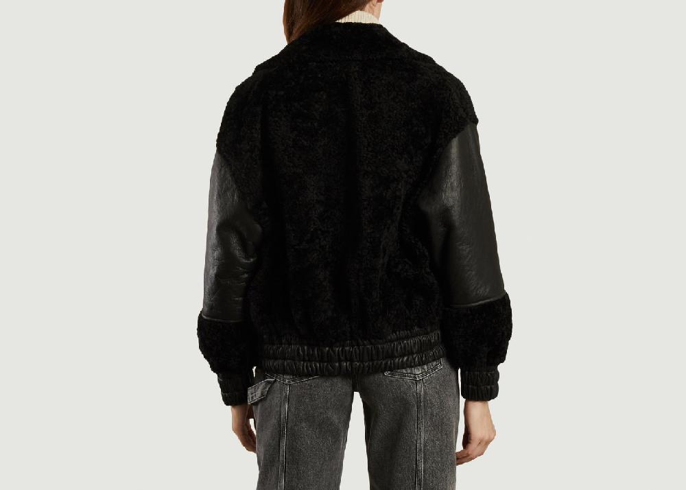 L'exception Veste De Peau Lainée Hotaro Noir IRO Paris