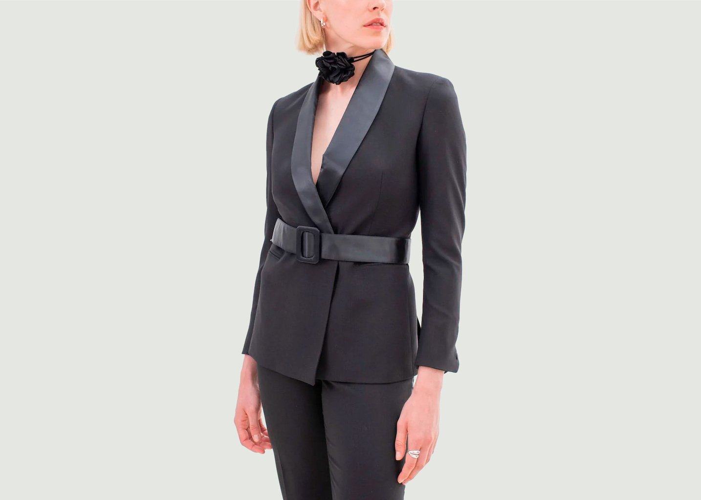 L'exception Veste De Tailleur Ceinturée Olbia Noir 17H10