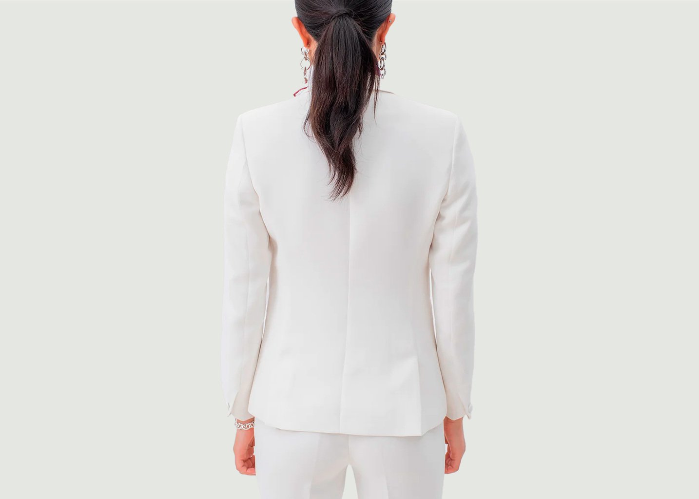 L'exception Veste De Tailleur Coupe Cintrée Paris Blanc 17H10