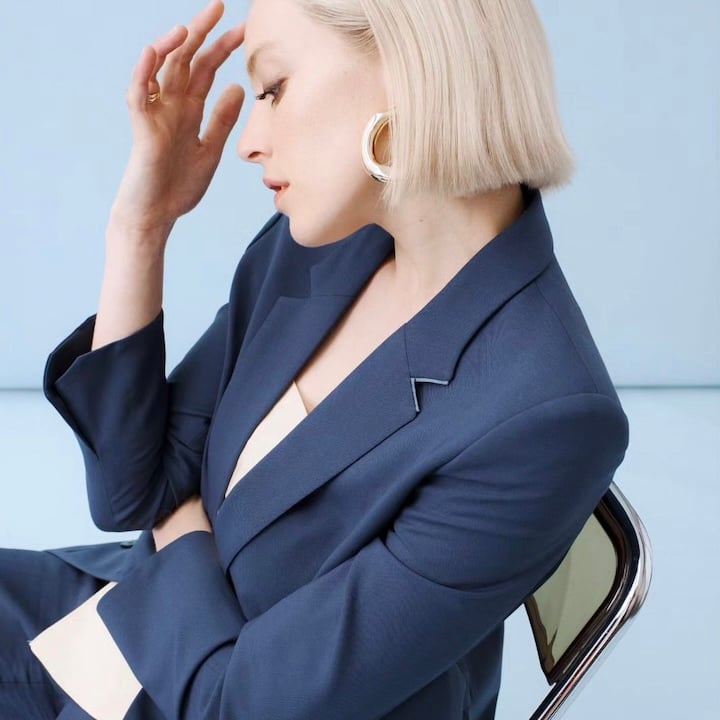 L'exception Veste De Tailleur Coupe Cintrée Paris Bleu Marine 17H10