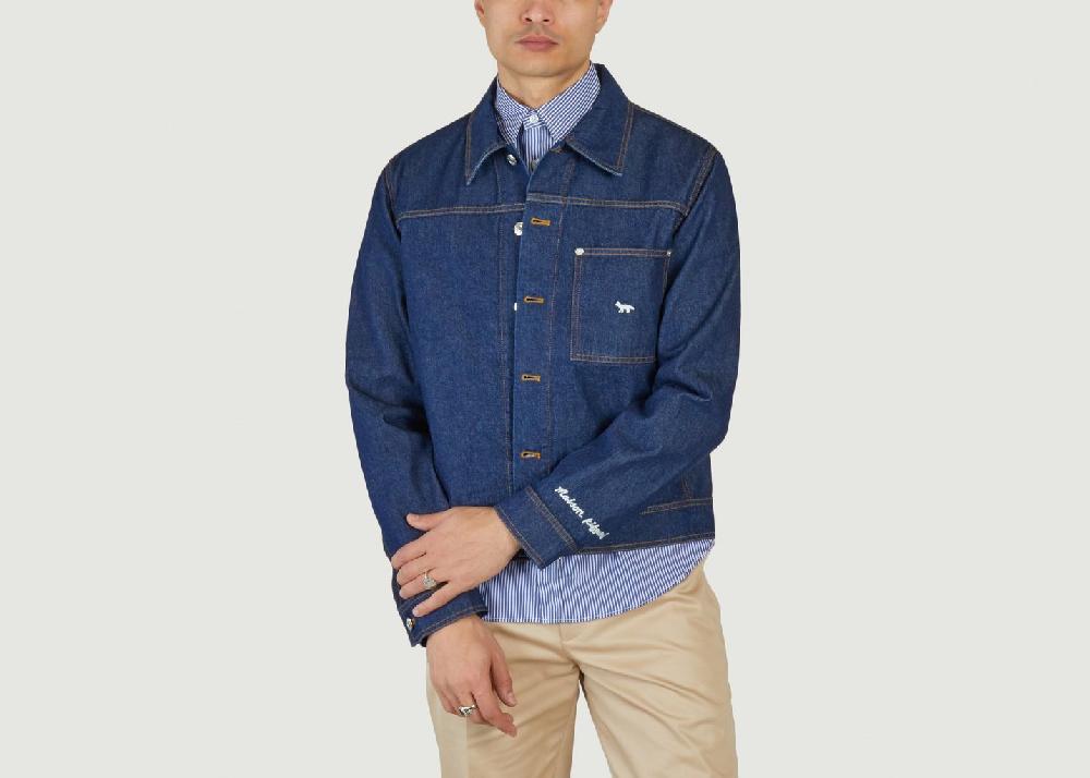 L'exception Veste Droit En Jean Brut Maison Kitsuné