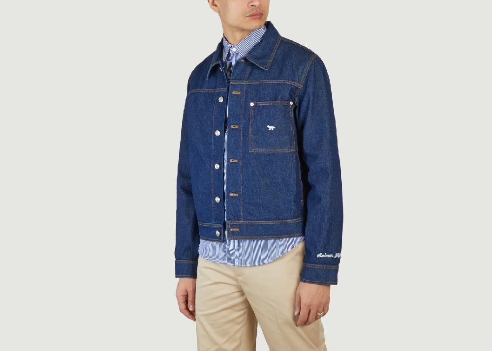 L'exception Veste Droit En Jean Brut Maison Kitsuné
