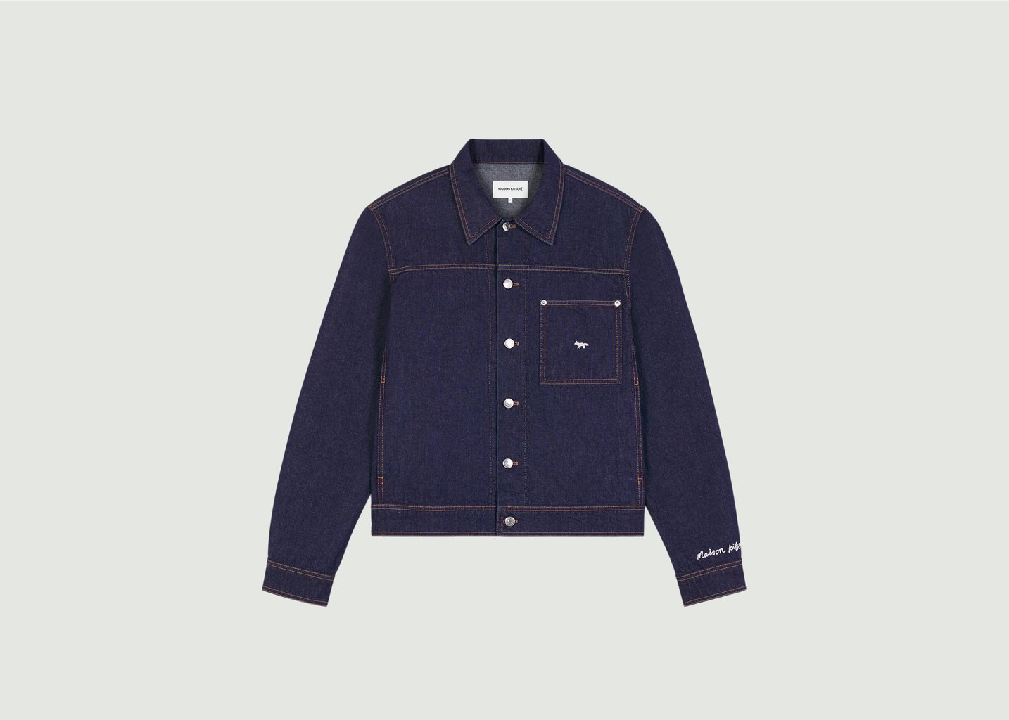 l'exception Veste Droit en Jean Brut Maison Kitsuné