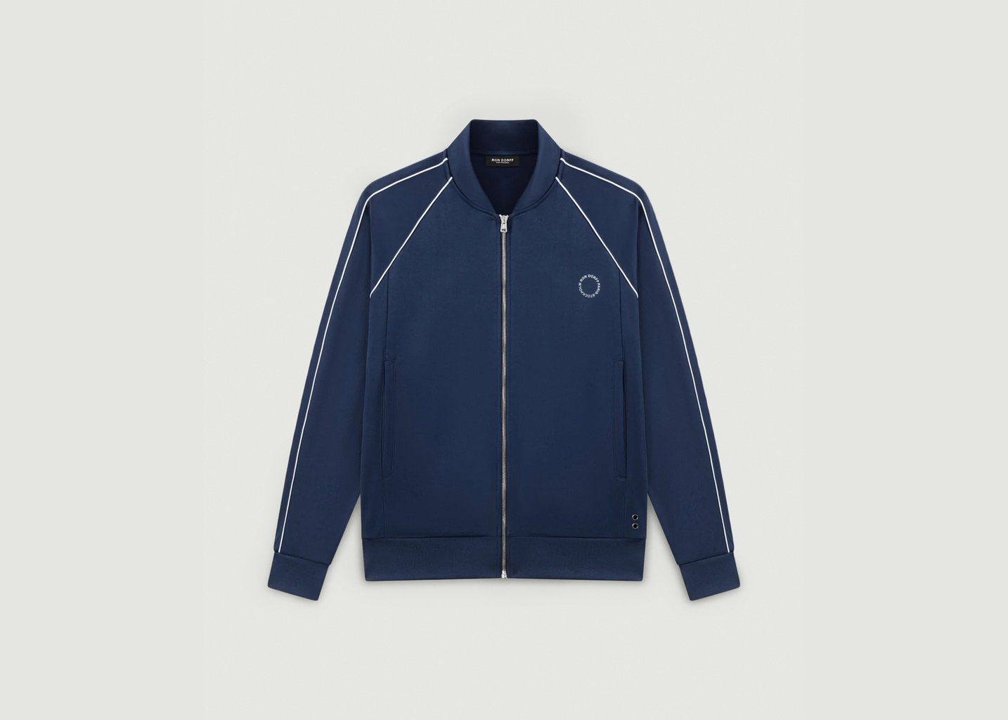L'exception Veste En Coton Avec Passepoil Bleu Marine Ron Dorff