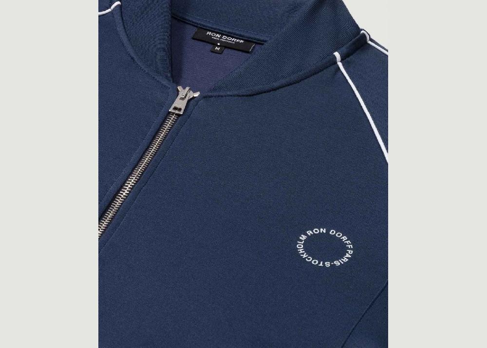 L'exception Veste En Coton Avec Passepoil Bleu Marine Ron Dorff