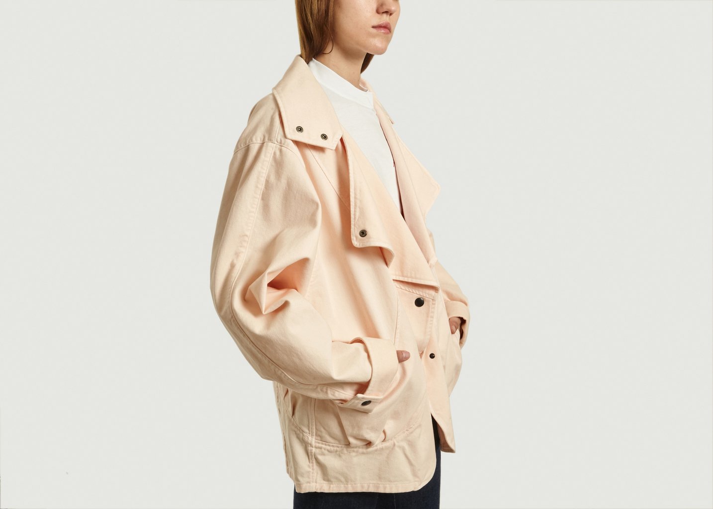 L'exception Veste En Denim Atlas Rose Pâle Fête Impériale