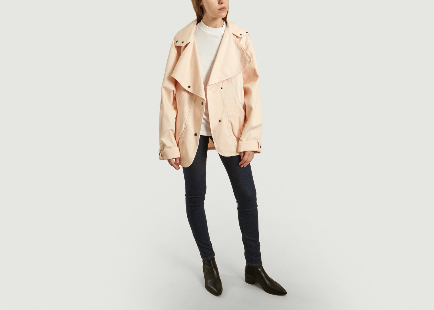 L'exception Veste En Denim Atlas Rose Pâle Fête Impériale