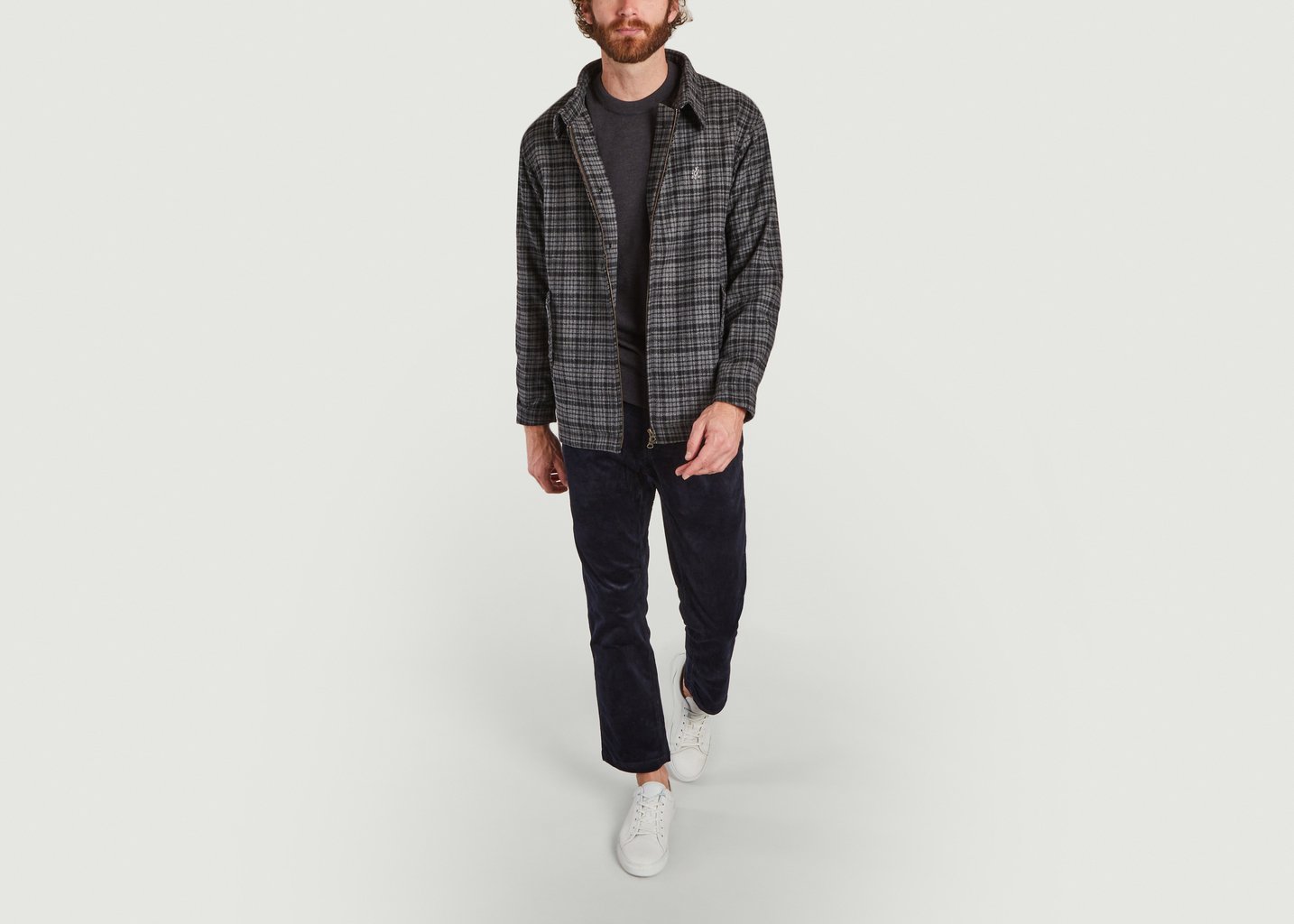 L'exception Veste En Flanelle à Carreaux Gris Gramicci