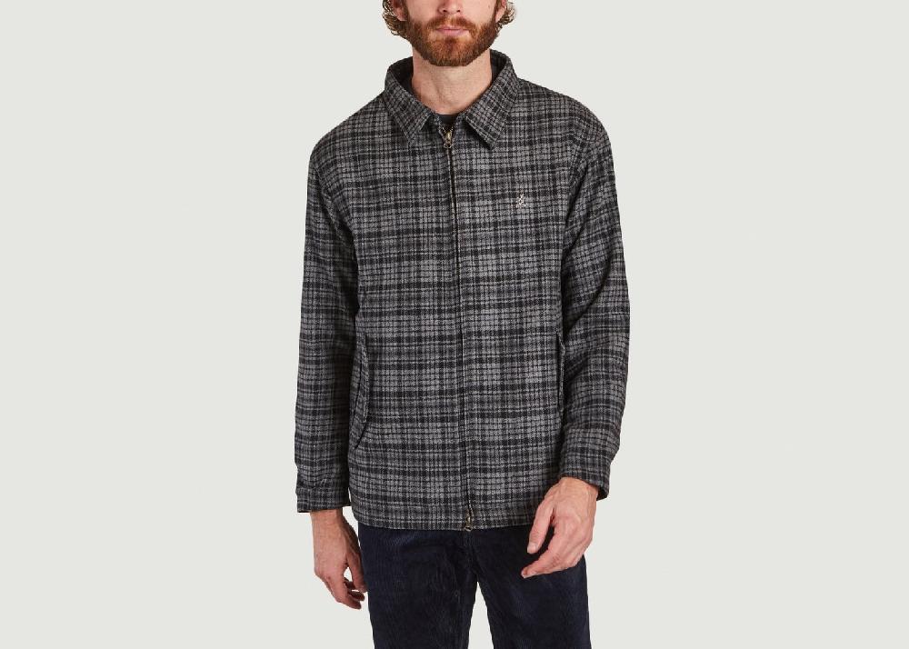 l'exception Veste en flanelle à carreaux Gris Gramicci