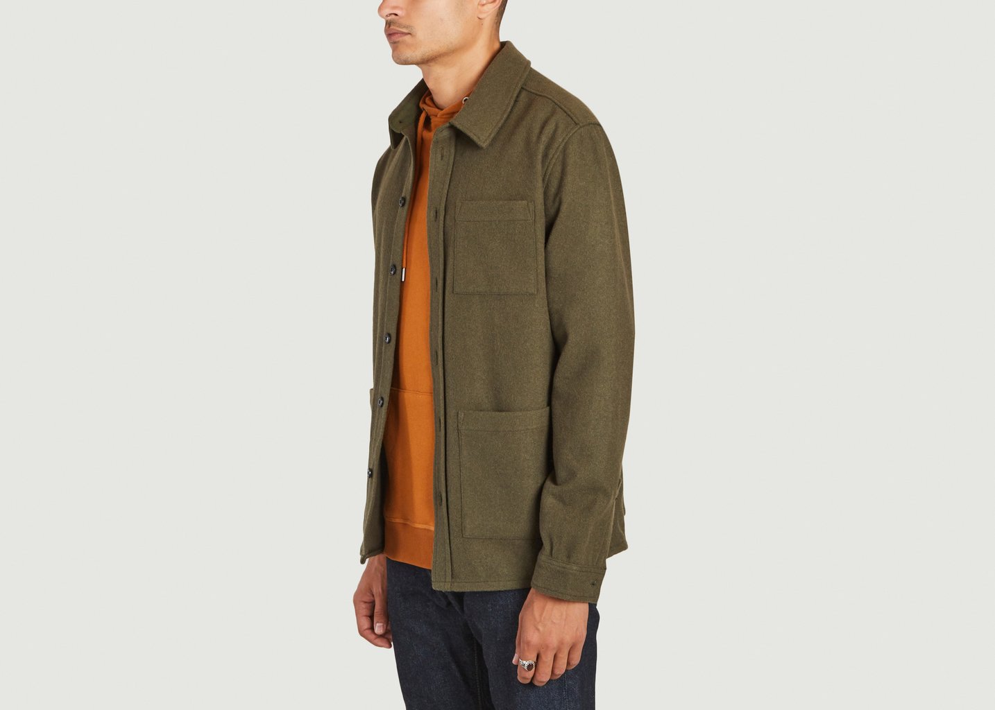 L'exception Veste Hybride En Laine Jason Khaki Les Deux