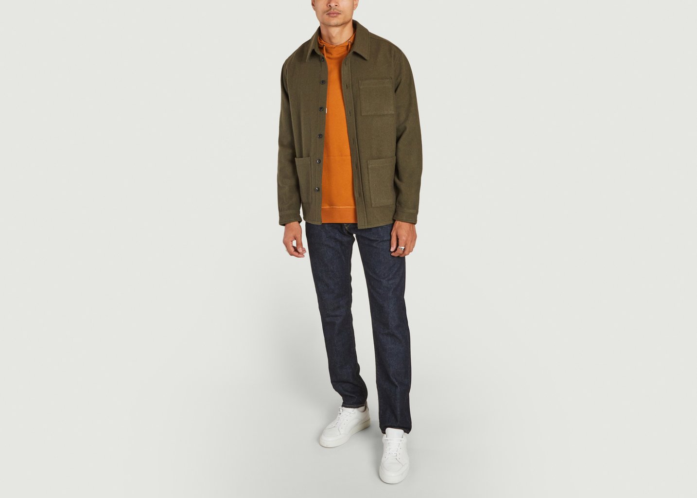 L'exception Veste Hybride En Laine Jason Khaki Les Deux