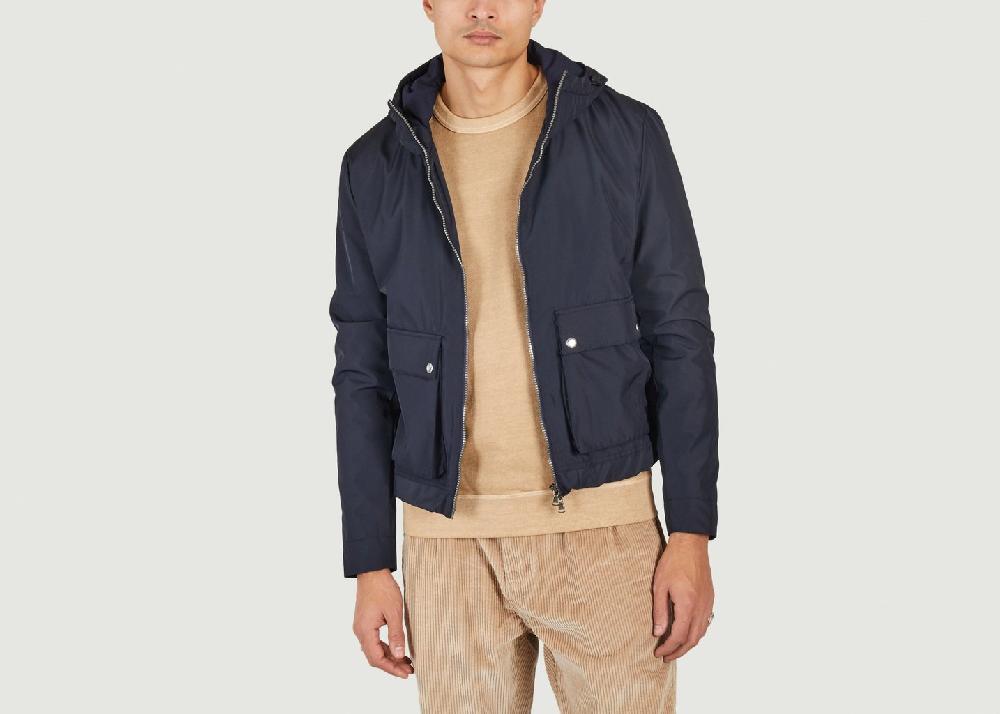 l'exception Veste imperméable à capuche Bleu Marine JagVi Rive Gauche