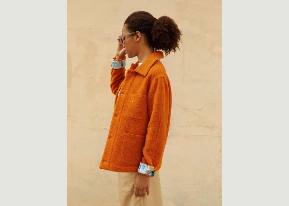 L'exception Veste IOTA Laine Mix Orange Christine Phung