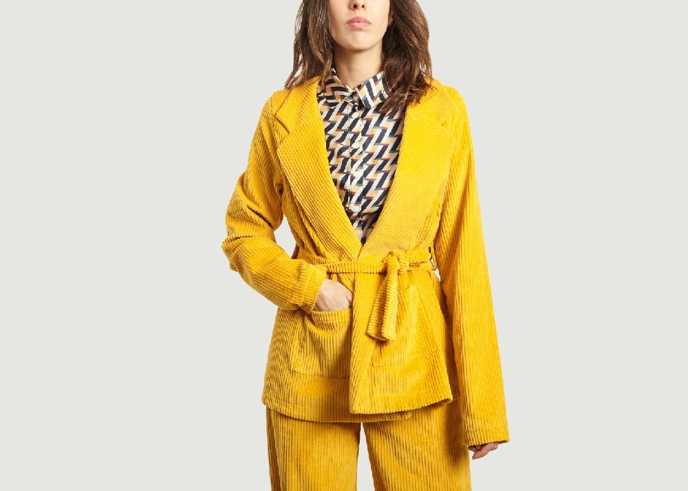 l'exception Veste Isis en Velours Ocre Elise Chalmin