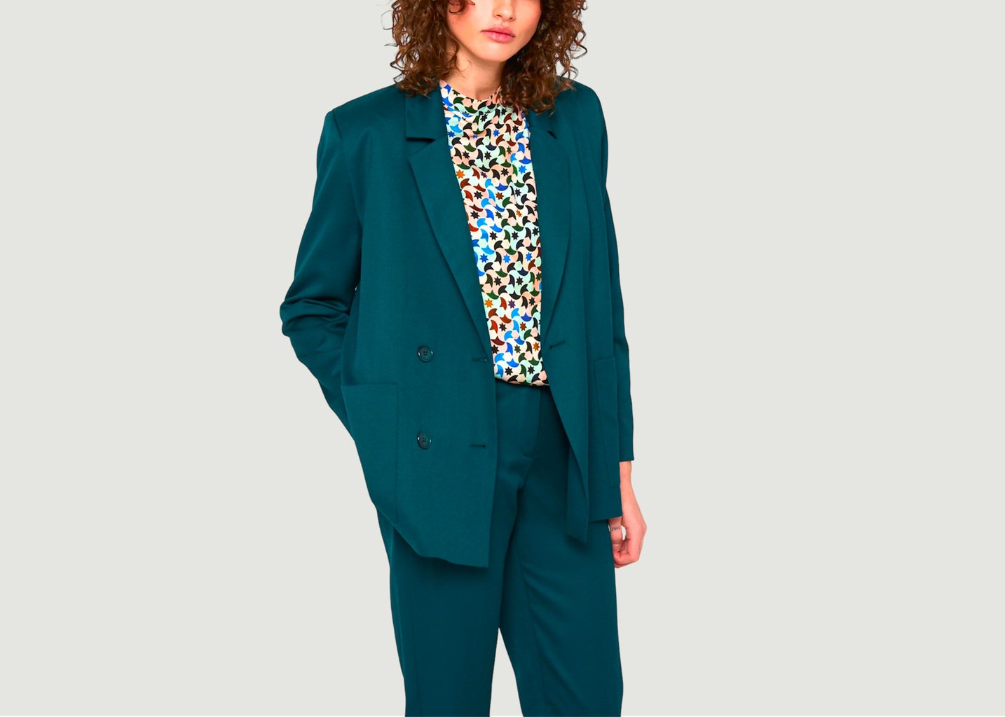 l'exception Veste Mariana Thorens Bleu canard Modetrotter