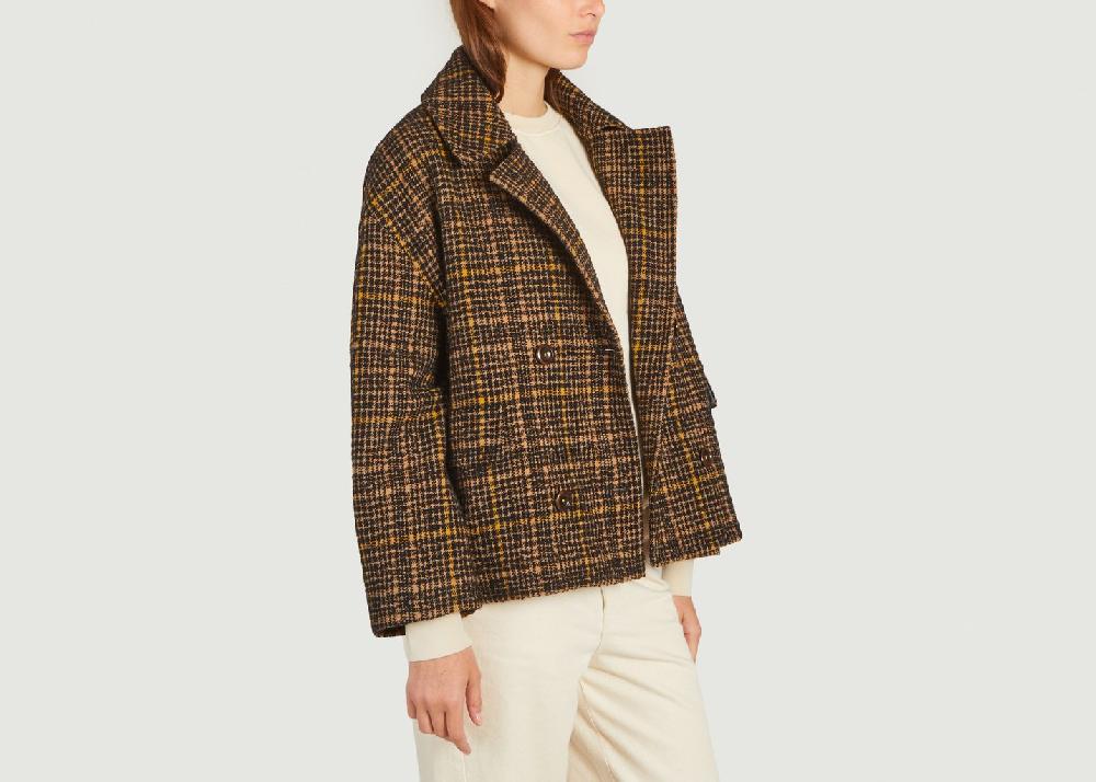 L'exception Veste Oversize Motif Pied De Poule Vienne Moka Bellerose