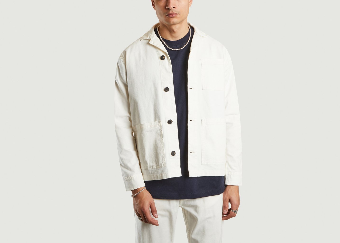 l'exception Veste Pine en coton certifié GOTS Blanc Knowledge Cotton Apparel