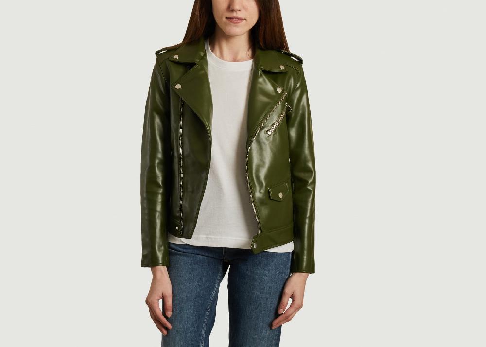 l'exception Veste River Cactus en similicuir Vert Deadwood