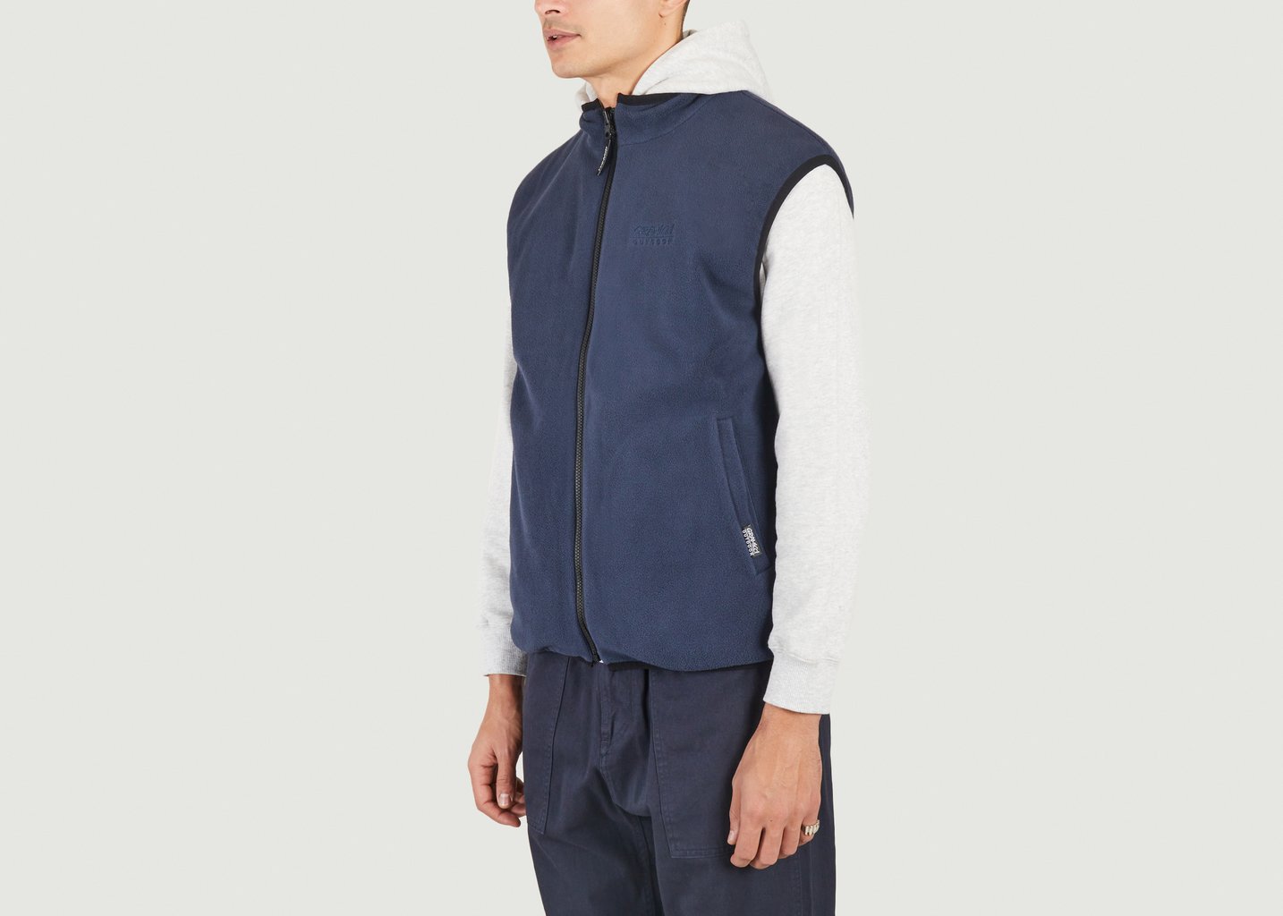 L'exception Veste Sans Manche En Polaire Réversible Bleu Marine Gramicci