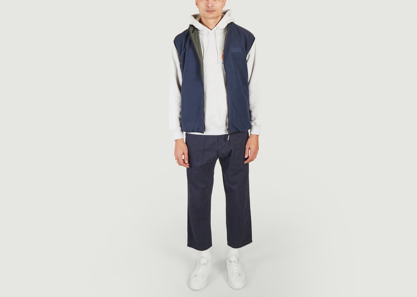 L'exception Veste Sans Manche En Polaire Réversible Bleu Marine Gramicci