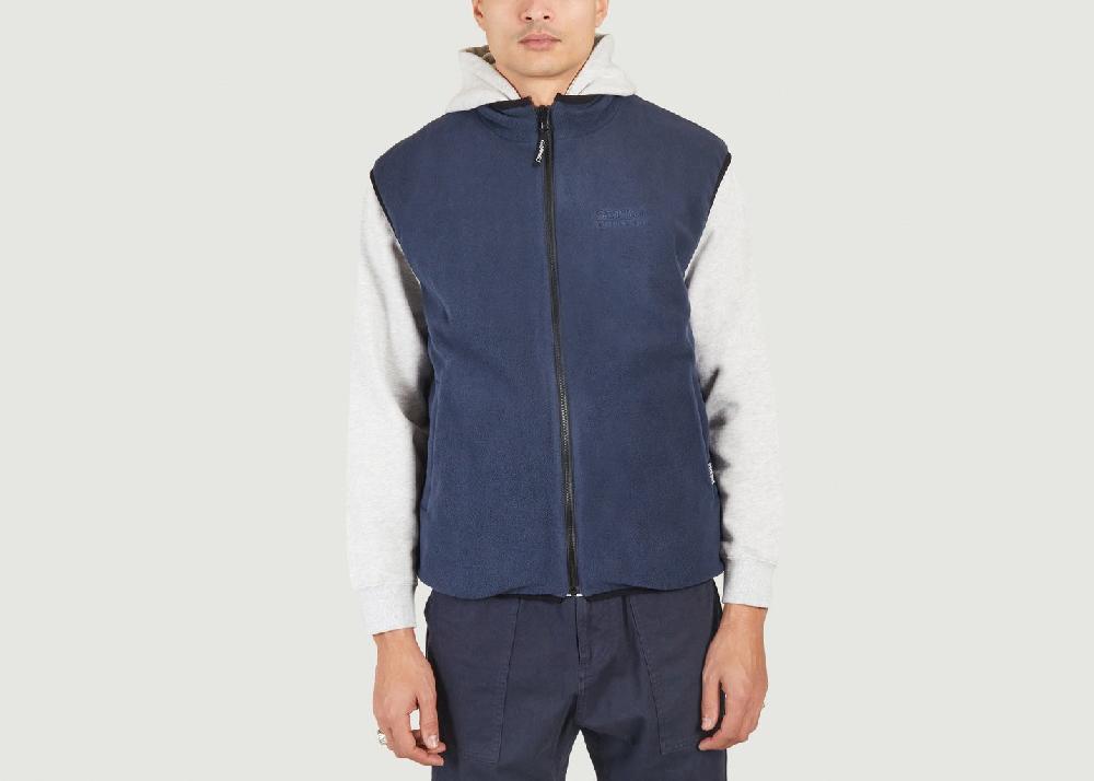 l'exception Veste sans manche en polaire réversible Bleu Marine Gramicci