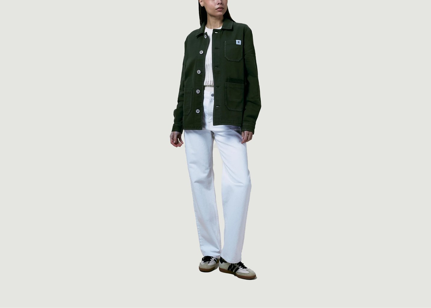l'exception Veste worker en toile Khaki Côtelé Paris