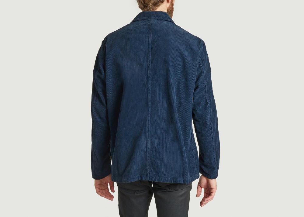 L'exception Veste Workwear En Velours Côtelé Bleu Marine Vetra