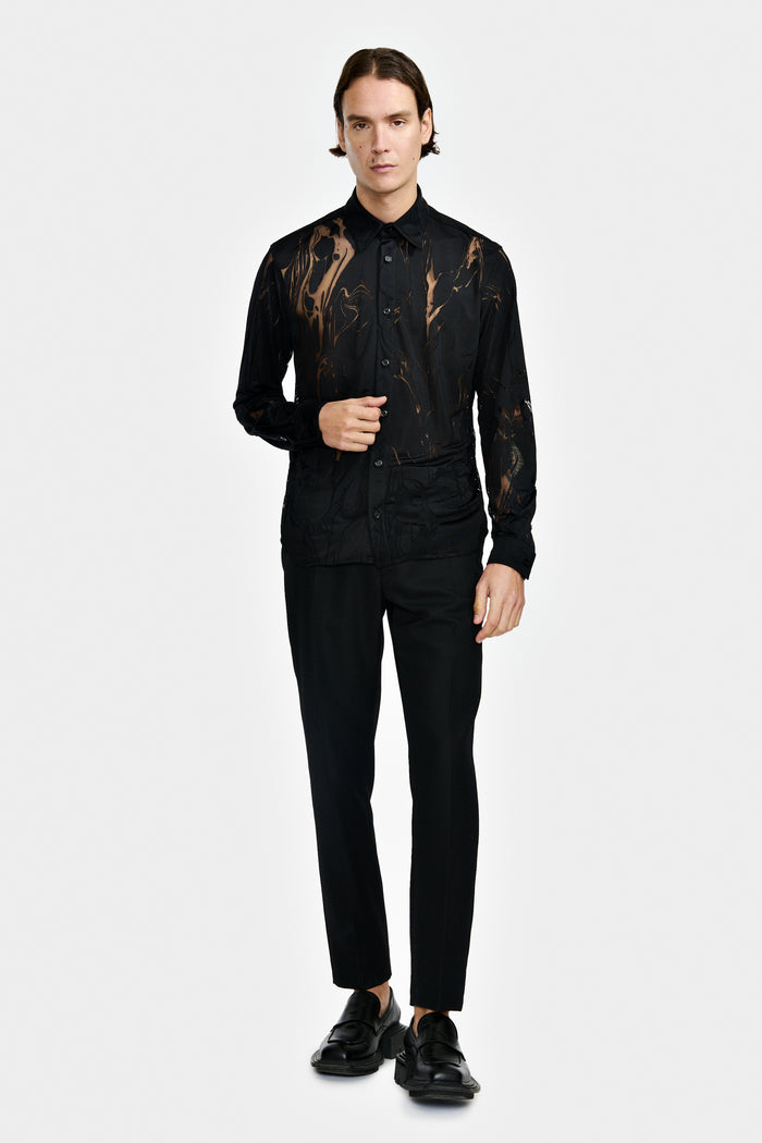 Lgn Louis Gabriel Nouchi CHEMISE COUPE CLASSIQUE EN JERSEY DÉVORÉ MARBRURE