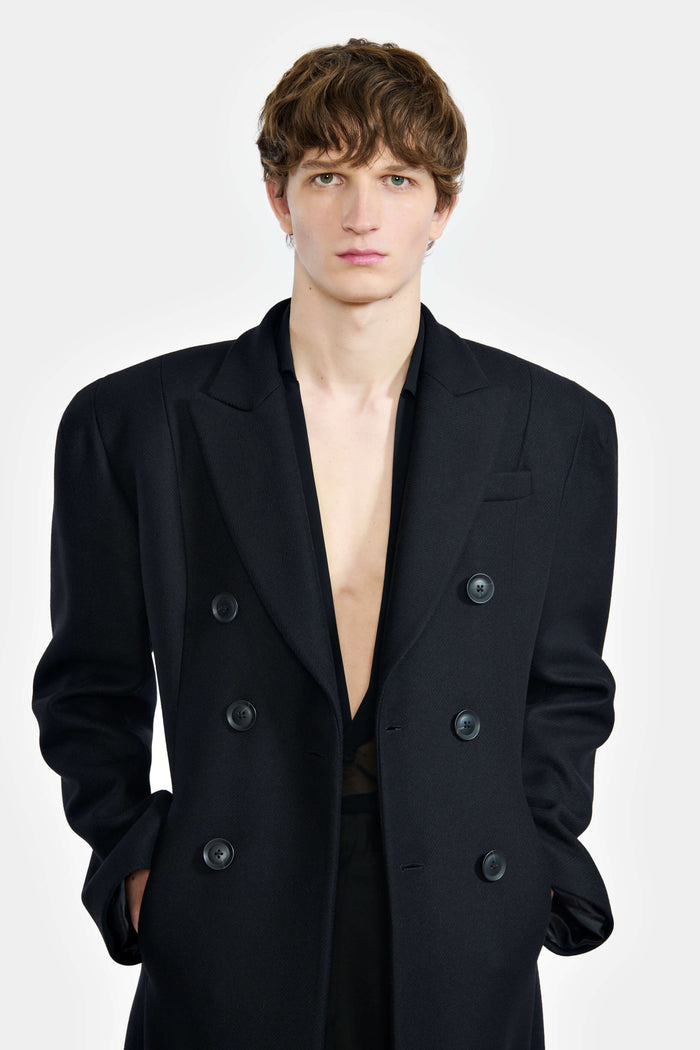 Lgn Louis Gabriel Nouchi MANTEAU DOUBLE CROISURE AVEC 6 BOUTONS EN LAINE