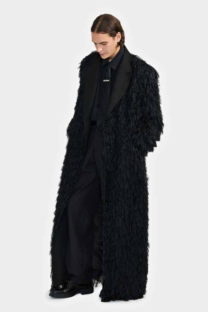 Lgn Louis Gabriel Nouchi MANTEAU LONG DOUBLE CROISURE À FRANGES