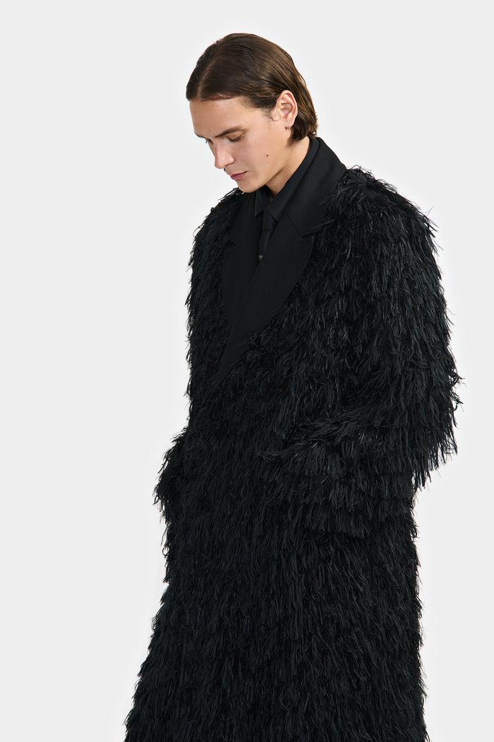 Lgn Louis Gabriel Nouchi MANTEAU LONG DOUBLE CROISURE À FRANGES