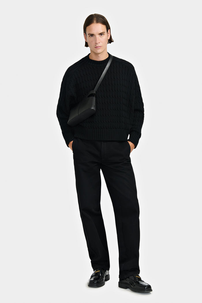 lgn louis gabriel nouchi PULL À MAILLES TORSADÉES EN LAINE RESPONSABLE