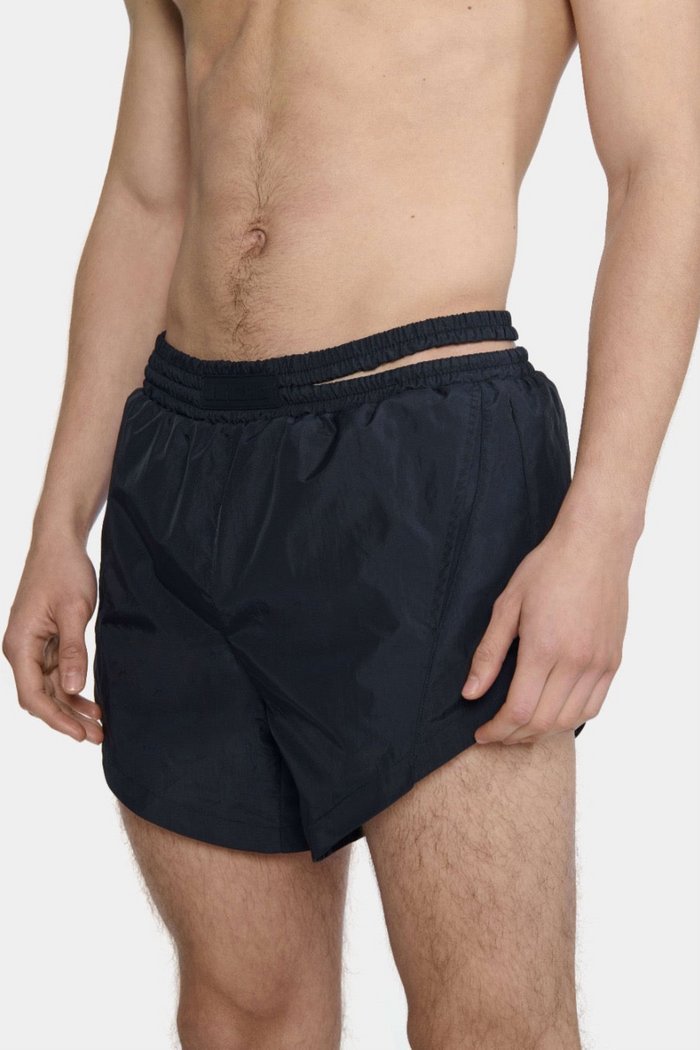 lgn louis gabriel nouchi SHORT DE BAIN EN NYLON AVEC OUVERTURE ASYMETRIQUE