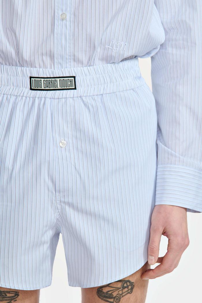 Lgn Louis Gabriel Nouchi SHORT PYJAMA EN POPELINE RAYÉE