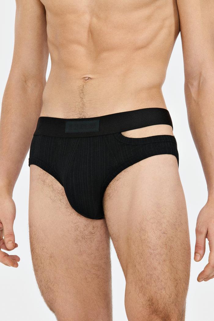 lgn Louis Gabriel Nouchi SLIP AVEC OUVERTURE ASYMÉTRIQUE EN COTON