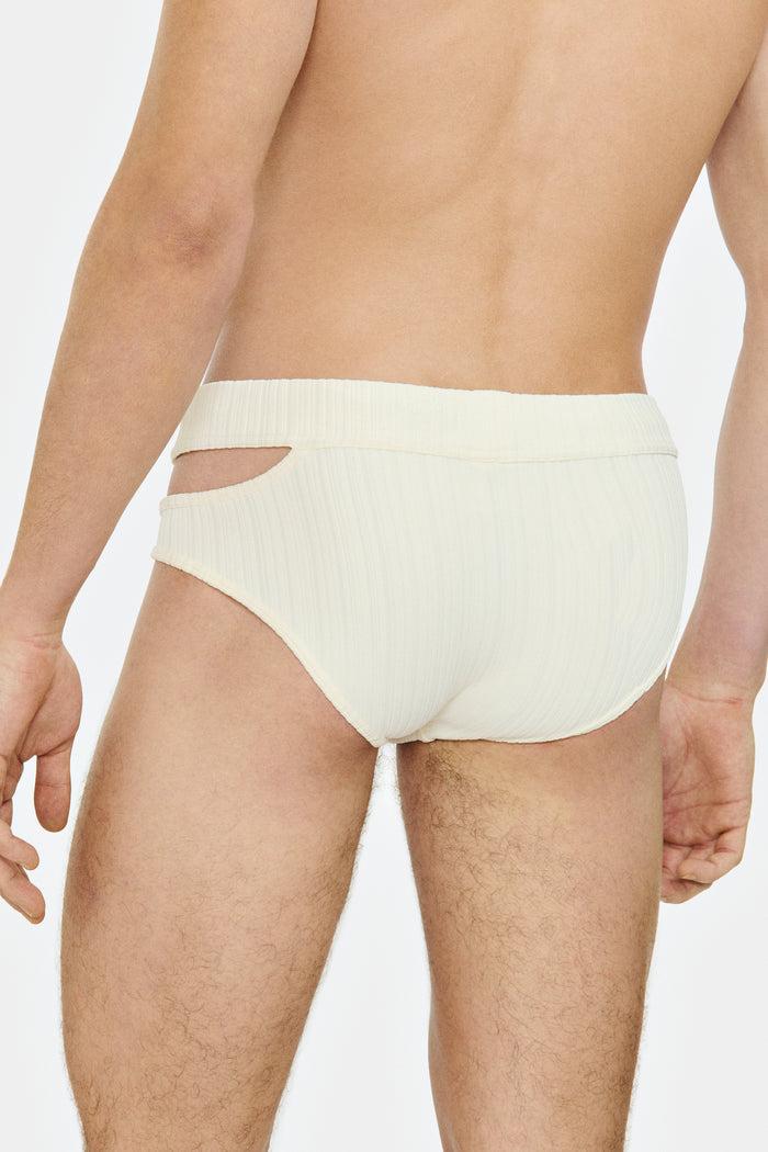 Lgn Louis Gabriel Nouchi SLIP DE BAIN AVEC OUVERTURE ASYMÉTRIQUE EN JERSEY RECYCLÉ