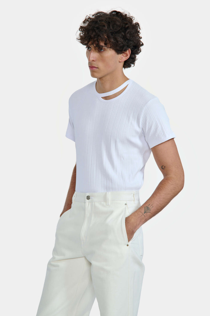 Lgn Louis Gabriel Nouchi T SHIRT AVEC OUVERTURE ASYMÉTRIQUE EN COTON