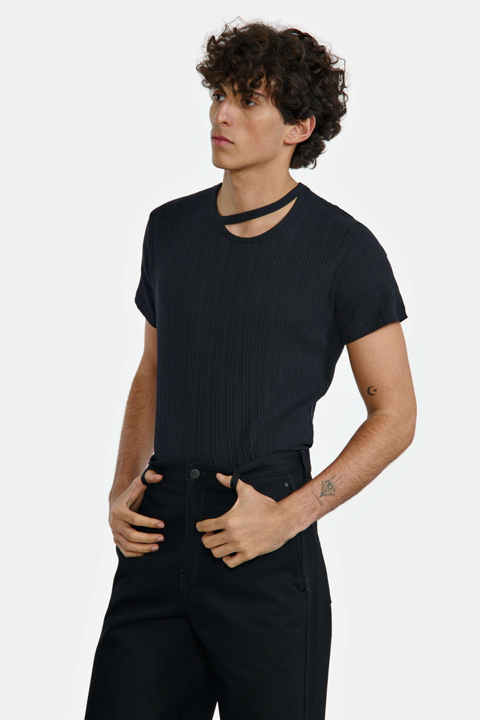 Lgn Louis Gabriel Nouchi T SHIRT AVEC OUVERTURE ASYMÉTRIQUE EN COTON