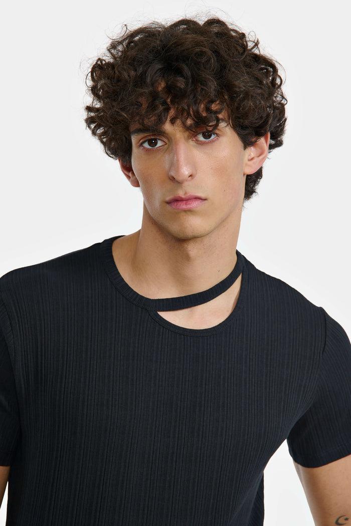 Lgn Louis Gabriel Nouchi T SHIRT AVEC OUVERTURE ASYMÉTRIQUE EN COTON