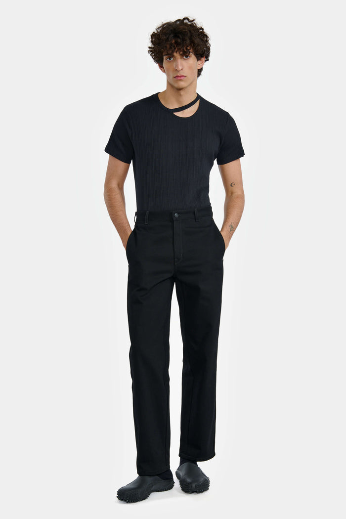 lgn louis gabriel nouchi T SHIRT AVEC OUVERTURE ASYMÉTRIQUE EN COTON