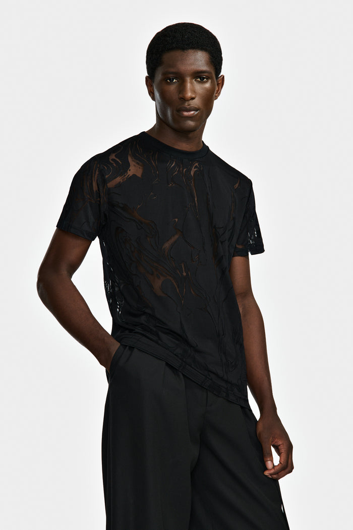 Lgn Louis Gabriel Nouchi T SHIRT EN JERSEY DÉVORÉ MARBRURE