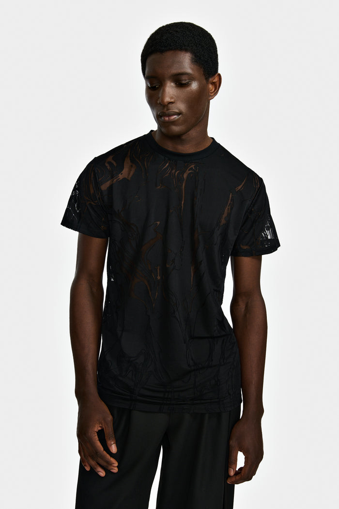 Lgn Louis Gabriel Nouchi T SHIRT EN JERSEY DÉVORÉ MARBRURE