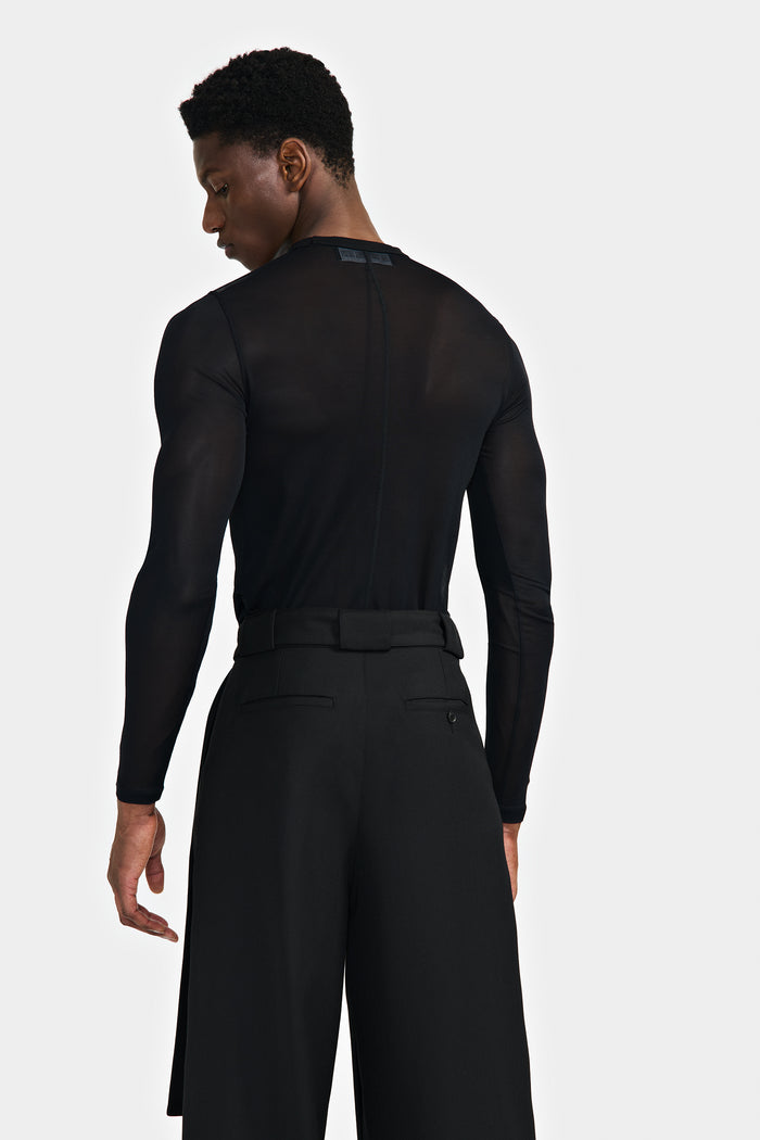 Lgn Louis Gabriel Nouchi T SHIRT MANCHES LONGUES AVEC OUVERTURE ASYMÉTRIQUE EN SOIE